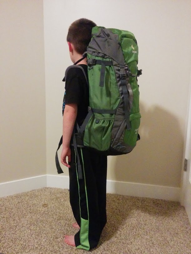 Six-year old wearing a Deuter Fox 40 backpack